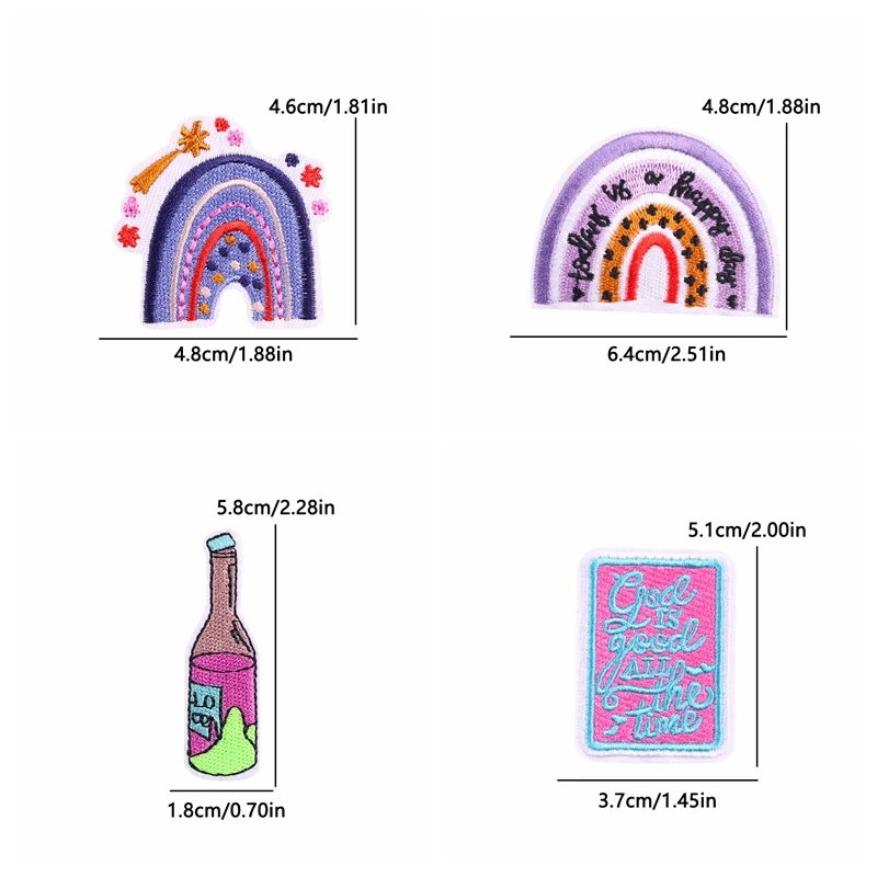 مكواة كرتونية ذاتية الصنع للملابس ، رقعة تطريز أرجوانية ، رقع لاصقة حرارية على الملابس ، ملصقات خياطة ، 10 *