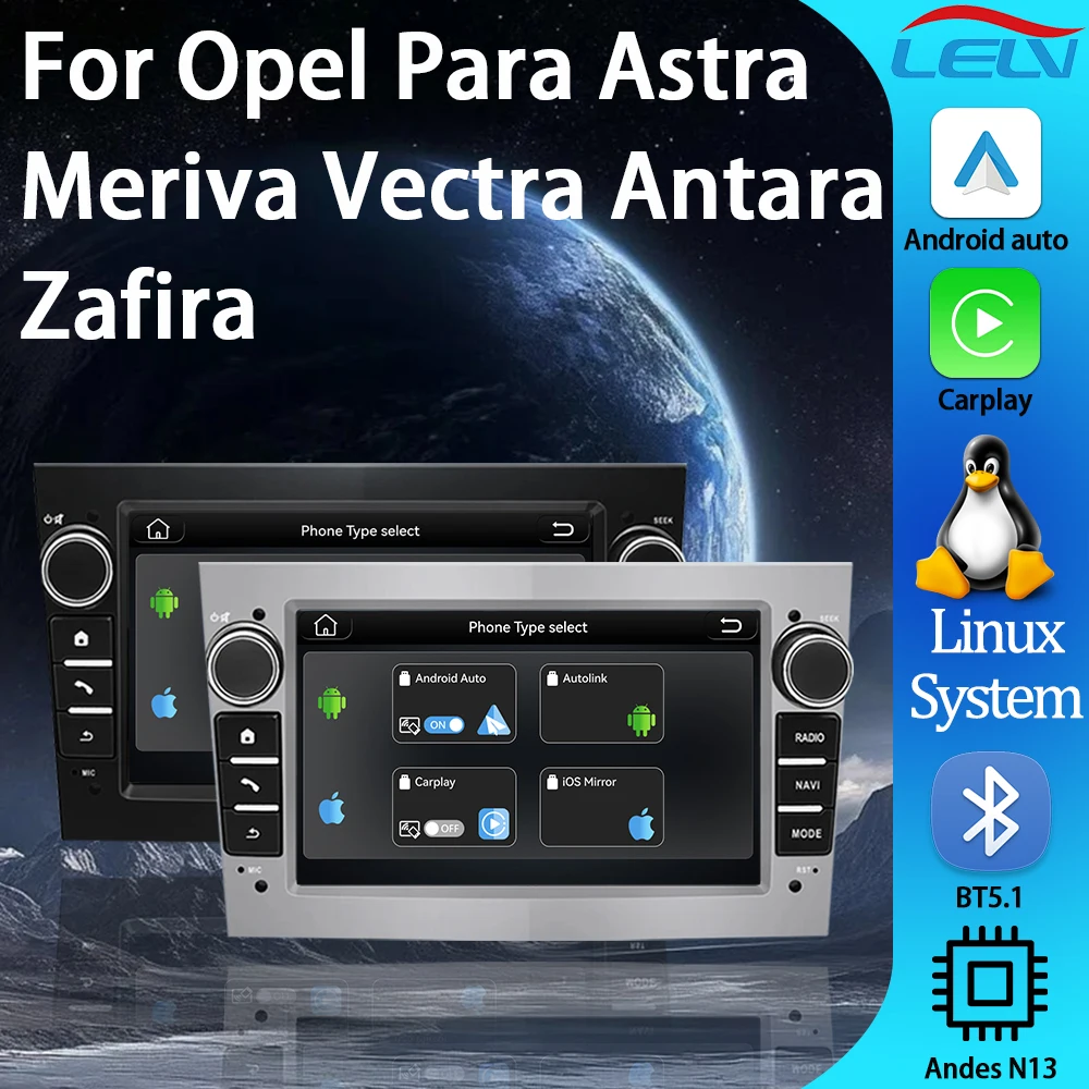 Player Multimídia para Carro com Sistema Linux de 7'' para Opel Astra Meriva Vectra Antara Zafira com CarPlay Android Auto BT5 GPS NAV