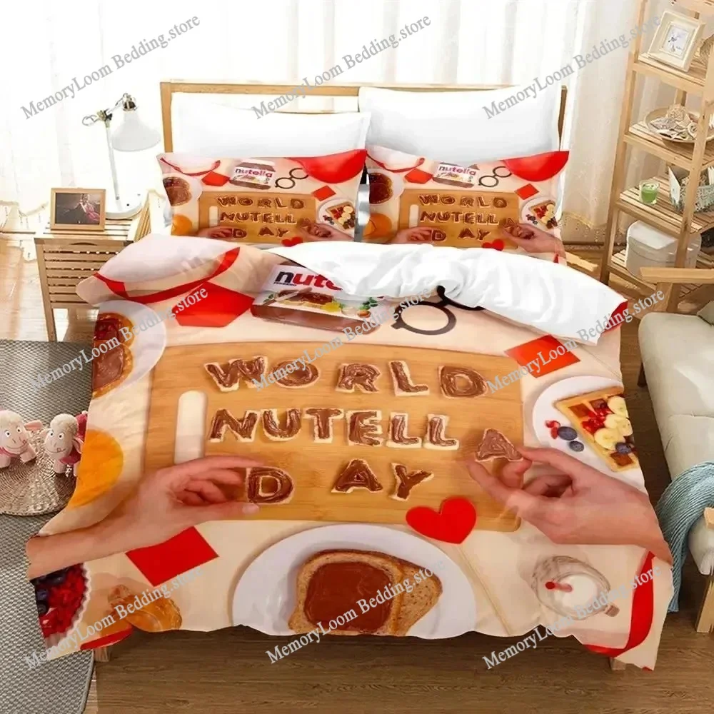 

Cartoon Nutellas Bedding Set Boys Girls Twin Queen Size Duvet Cover Pillowcase Bed Kids Adult Fashion Home Textileextile