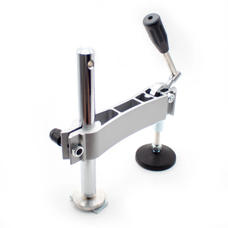 Adjustable Table Saw Presser – Eccentric Manual T-Clamp With Rubber Platen For Woodworking (Aluminum, Silver/Black)