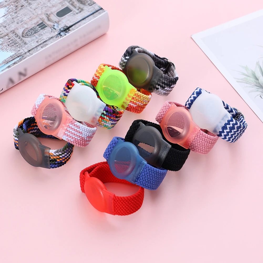 

Wristband Wrist Strap TPU Protective Casewith Nylon Braided Bracelet Anti-Scratch Adjustable Stretchy for Apple Airtag