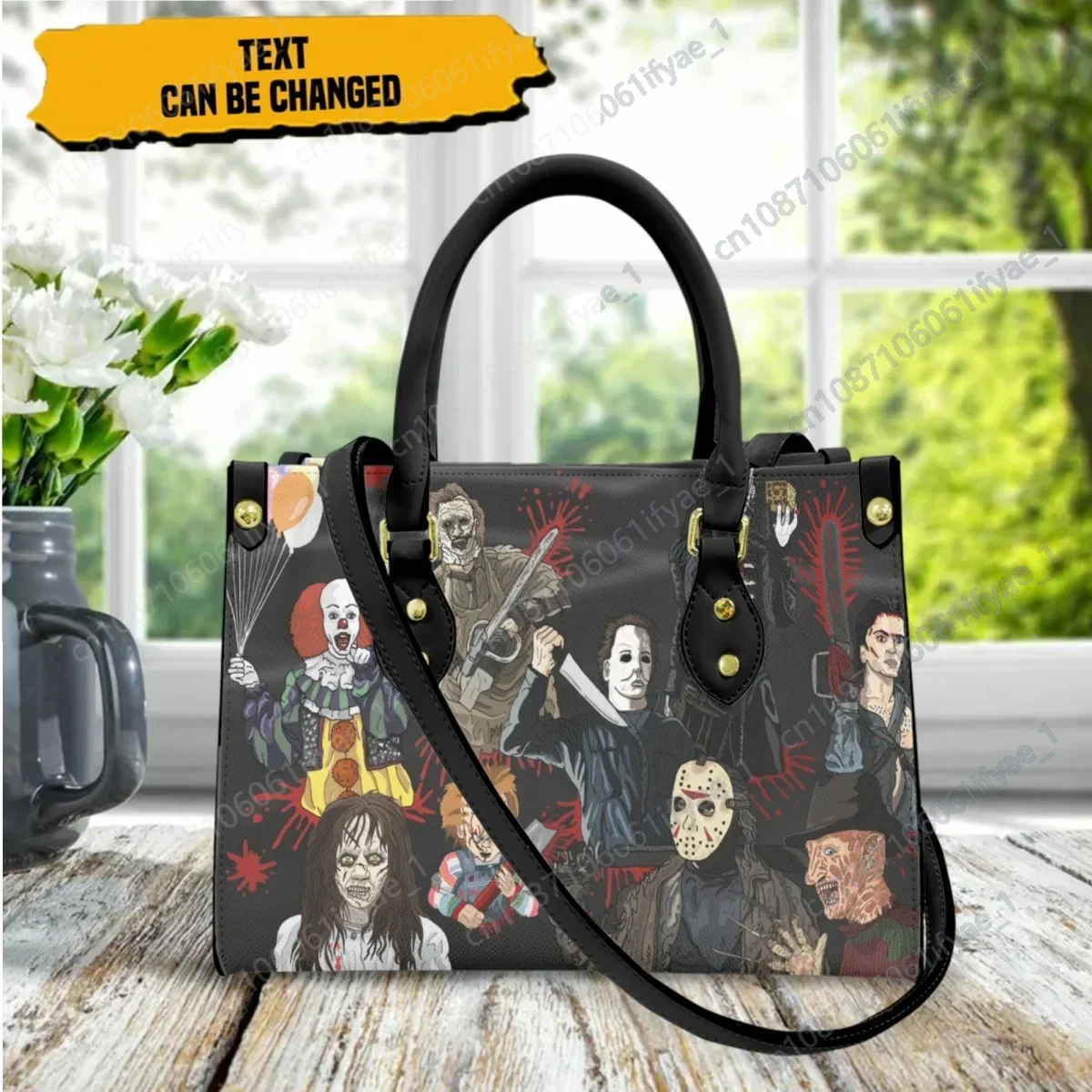 Bolso cruzado con asa superior para mujer, bandolera pequeña con diseño de película de terror, a la moda, para adolescentes