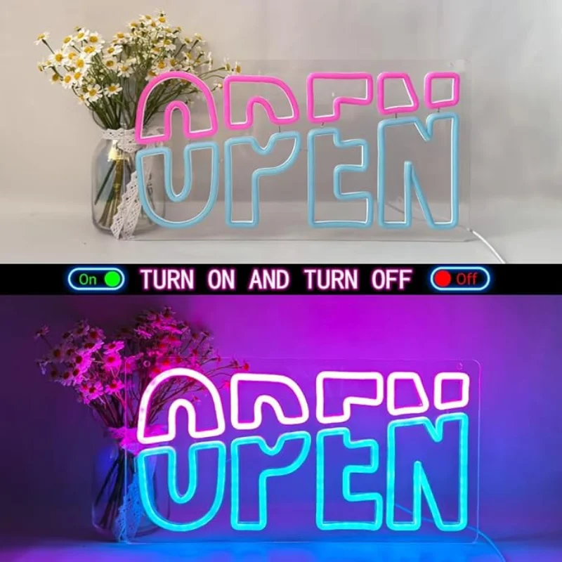 Neon Open Neon Sign LED Neon Light For Wall Decor For Store Bar Club Salon Coffee Store Restaurant Hotel Retail Shop Window