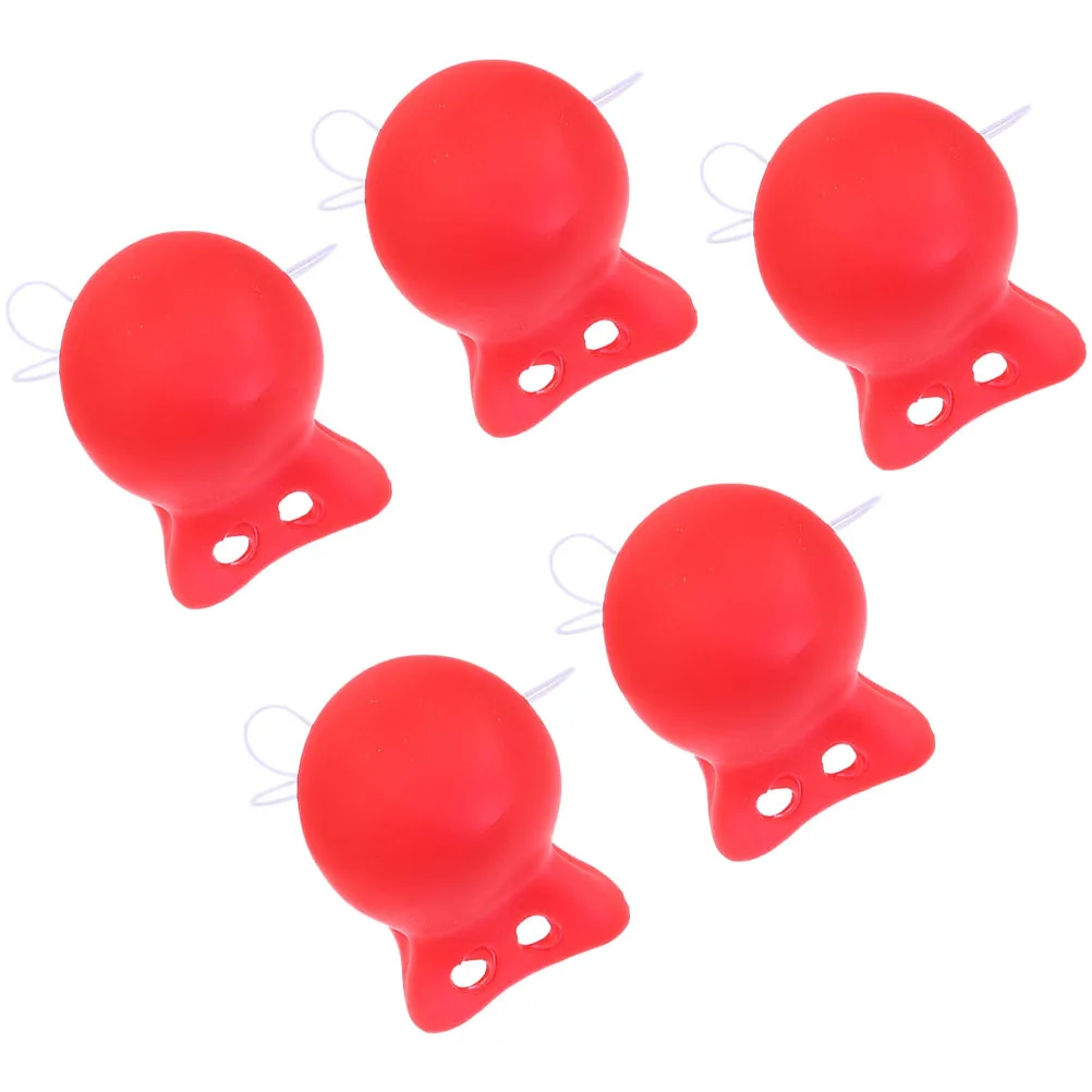 5Pcs Red Clown Nose Props Funny Halloween Cosplay Party Costume Accessory Carnival Clown Nose Party Costume Decorative Circus