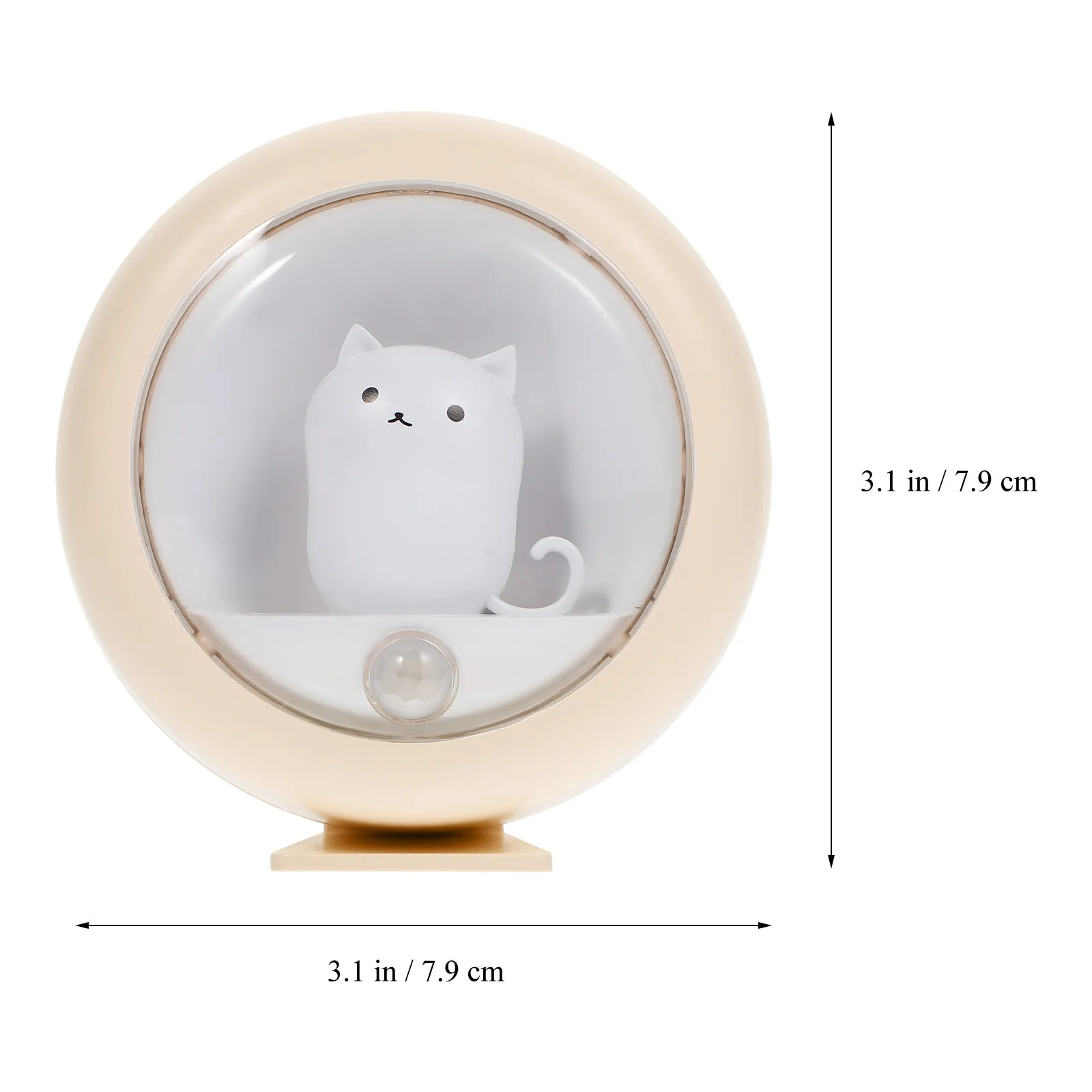 Compact Motion Sensor Night Light Cat Lamp for Kitchen Hallway Closet Stairs Baby Room Indoor Induction Light Soft Flicker Free