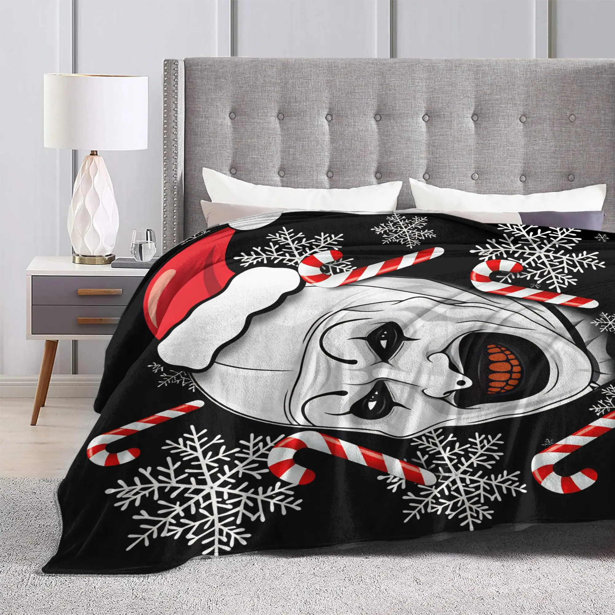 Super Warm BlanketsKids Camping Terrifier 4 Halloween Bedding Throws Horron Flannel Bedspread For Couch Chair Sofa Bed Cover