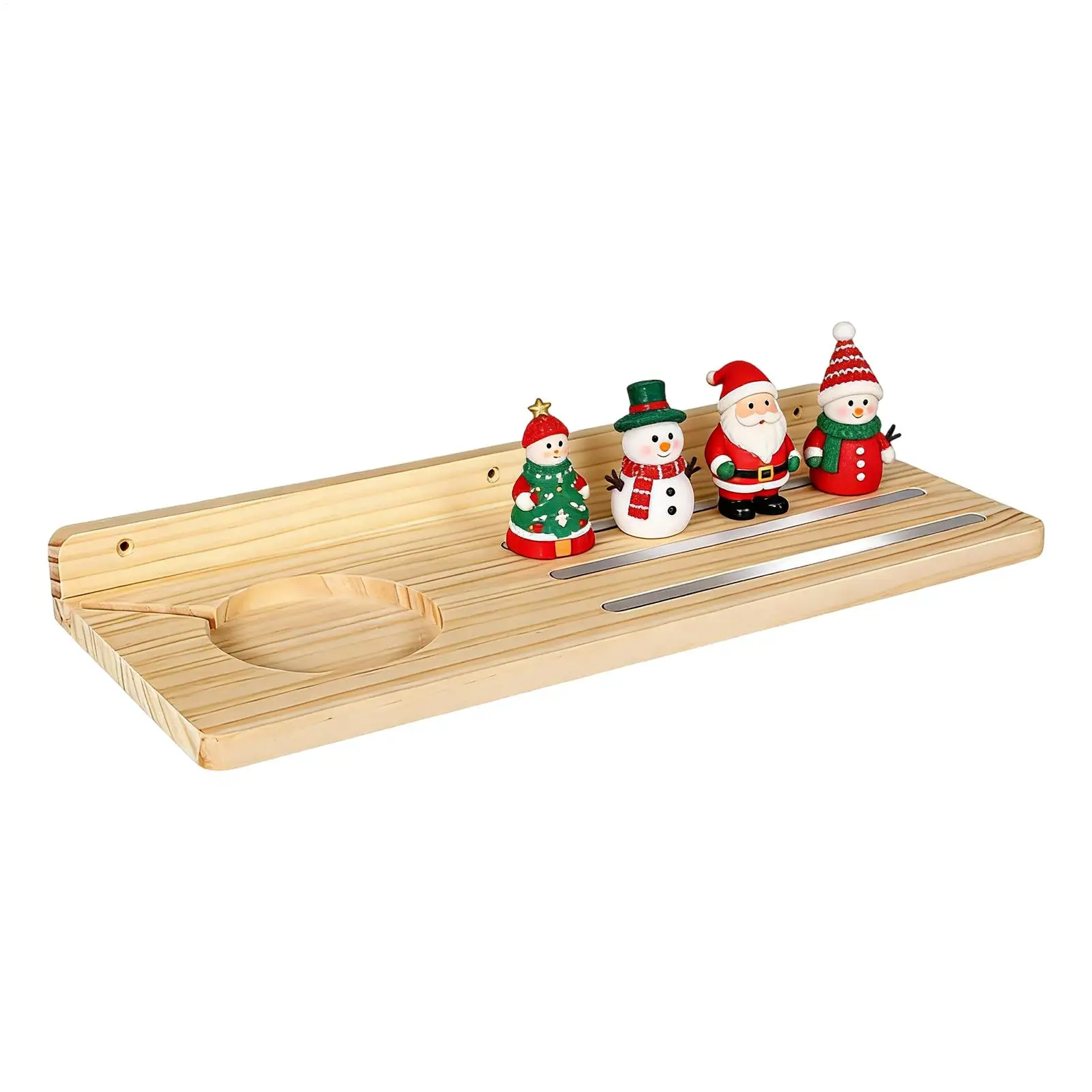 Wooden Audio Player Doll Rack Charging Station Wall Mounted Storage Floating Shelves toy Storage Organizer With Metal Strips