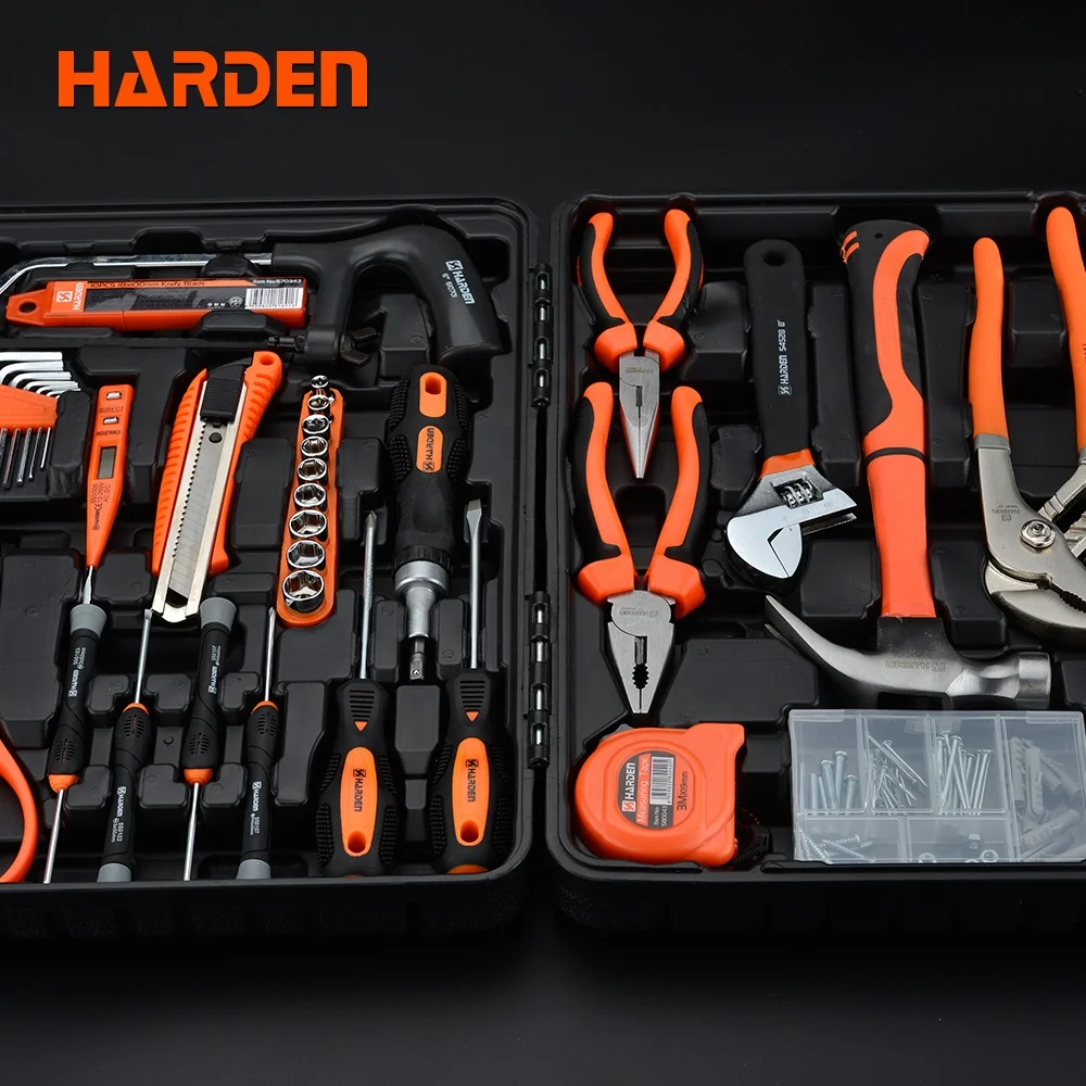 HARDEN Tools Wholesale Custom Professional Home Household Hand Tools 63Pcs Repairing Tools Set OEM