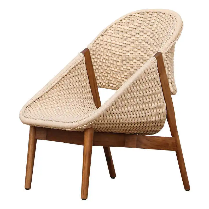 

&Outdoor Dining Chair Hotel Park Teak Solid Wood Woven Vintage Practical Modern Design