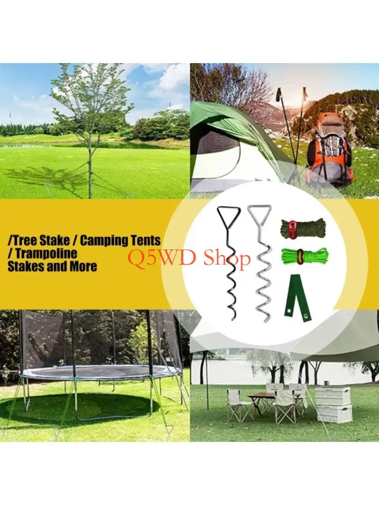 Q5WD Heavy Duty Tree Stake Set Steel Tree Stakes and Supports for Younger Trees