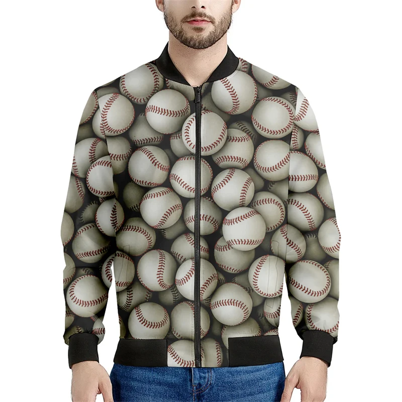 

Fashion Baseball Graphic Men's Jackets Spring Autumn Trend Long Sleeve 3D Printed Bomber Jacket Casual Sports Kids Coat Tops