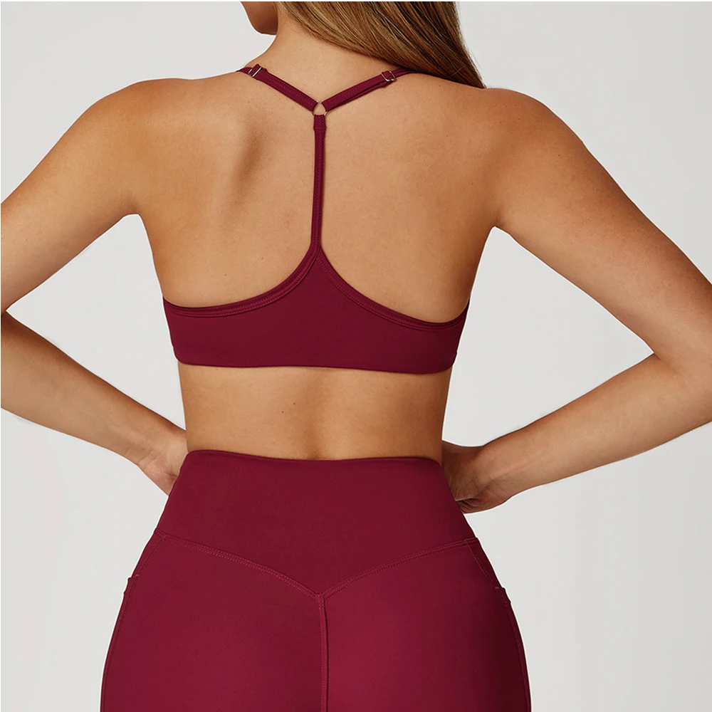 女性用ハイサポートスポーツトップ、プッシュアップヨガブラ、ジムワークアウトクロップトップ、フィットネス下着、ランニングブラ、スポーツウェア、スポーツブラ