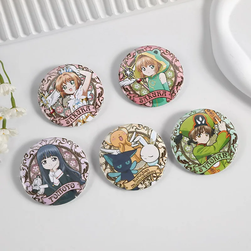 Hot Anime Animation Derivatives Anime Medal KINOMOTO SAKURA LI SYAORAN CERBERUS Bar Badge Brooch Brithday Gift for Friend