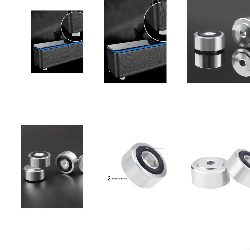 193A Speaker Anti-Slip Fixing Feet Pad Isolation Absorb Shock Amplifier Base Feet Aluminum Alloy Stand Cover Foot