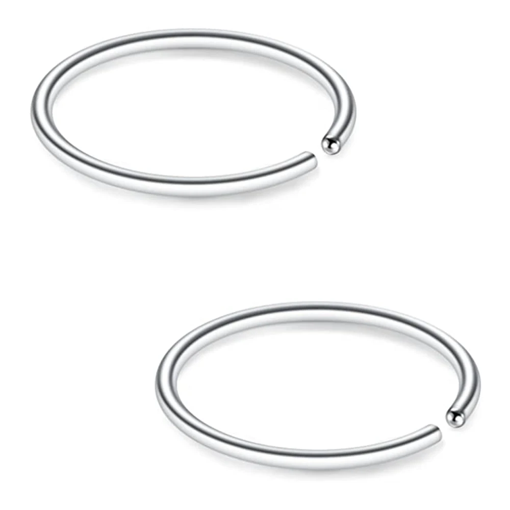12PCS 22G Stainless Steel Fake Nose Septum Hoop Rings Lip Helix Cartilage Tragus Ear Ring Piercing 6-10mm