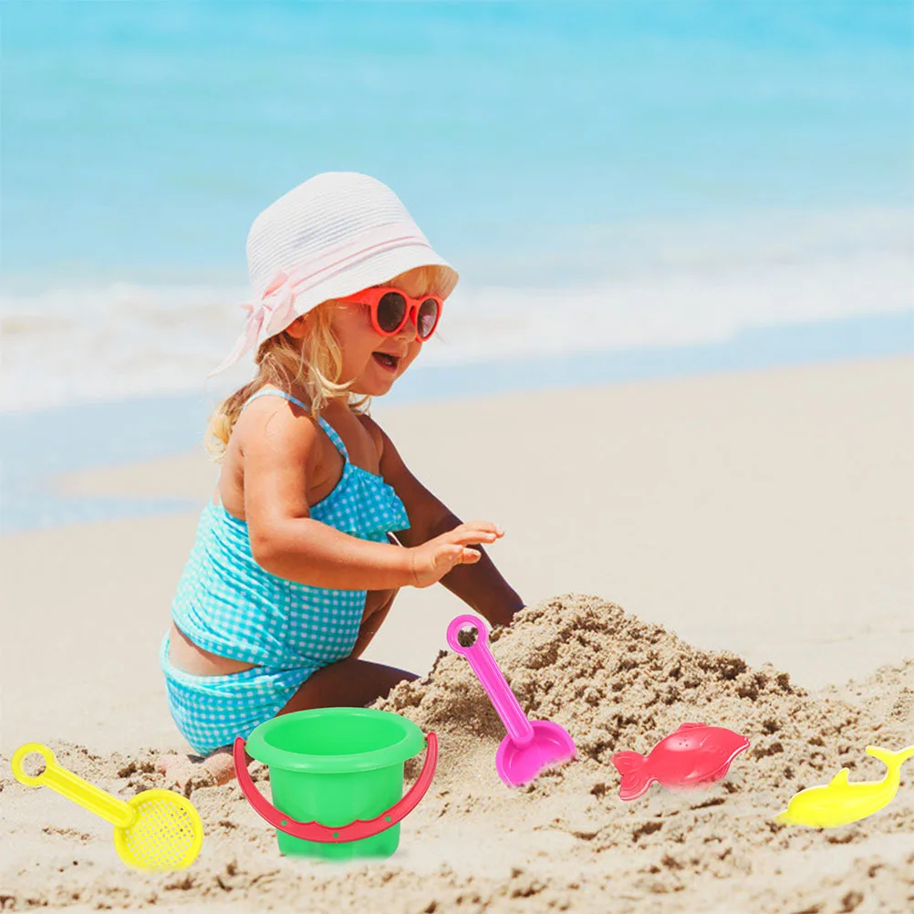 8Sets Children's Beach Sand Bucket Set Premium Plastic Small Lightweight Perfect Gift Outdoor Beach Backyard Play