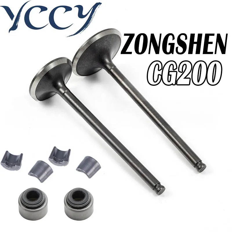 

EU Quality Motorcycle Accessory Engine Exhaust Valves Inlet Intake Stem Kit Oil Seal For ZongShen CG200 Moto Scooter Moped parts