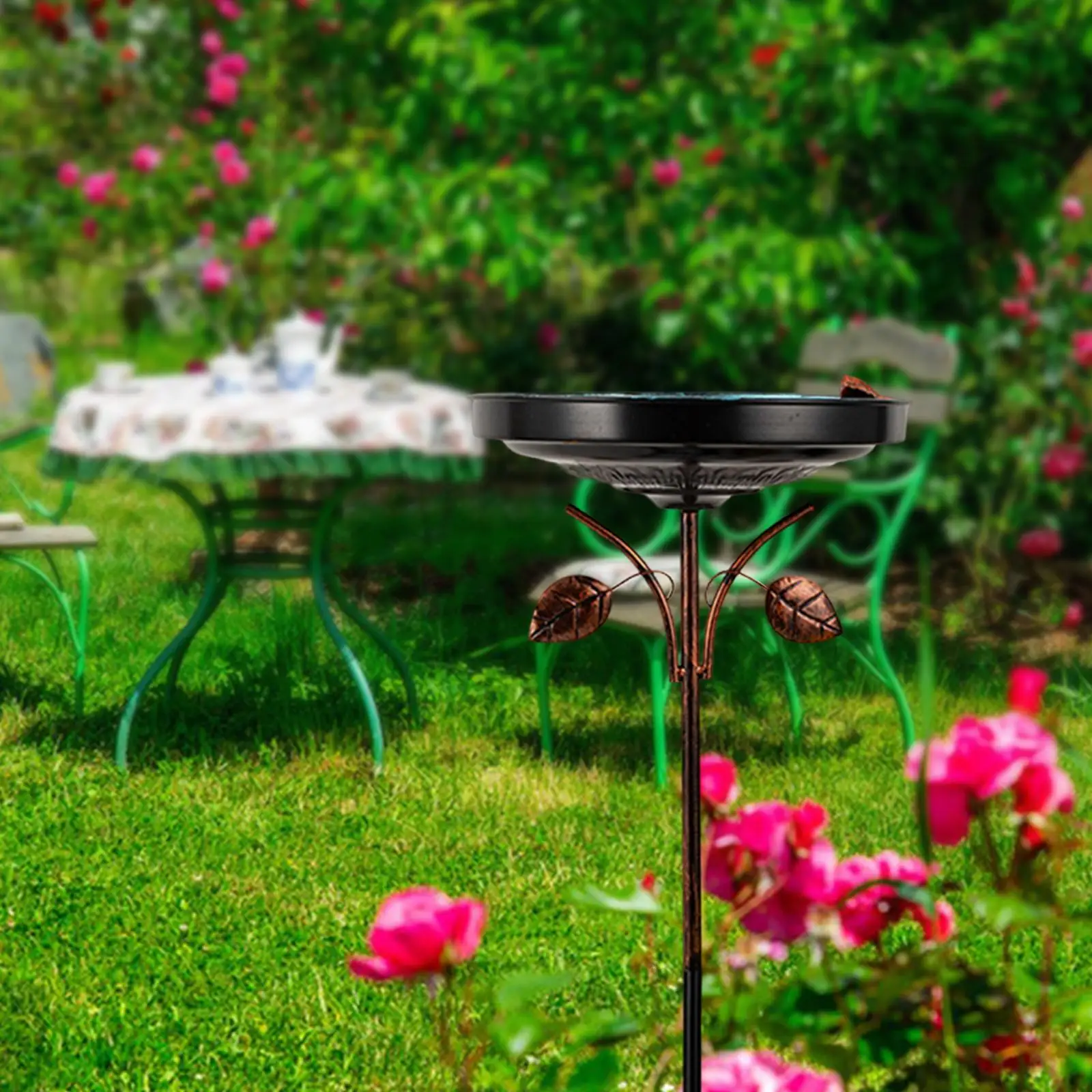 

Iron Bird Bath for Outdoor Weatherproof Birdfeeder for Lawn Outside Backyard