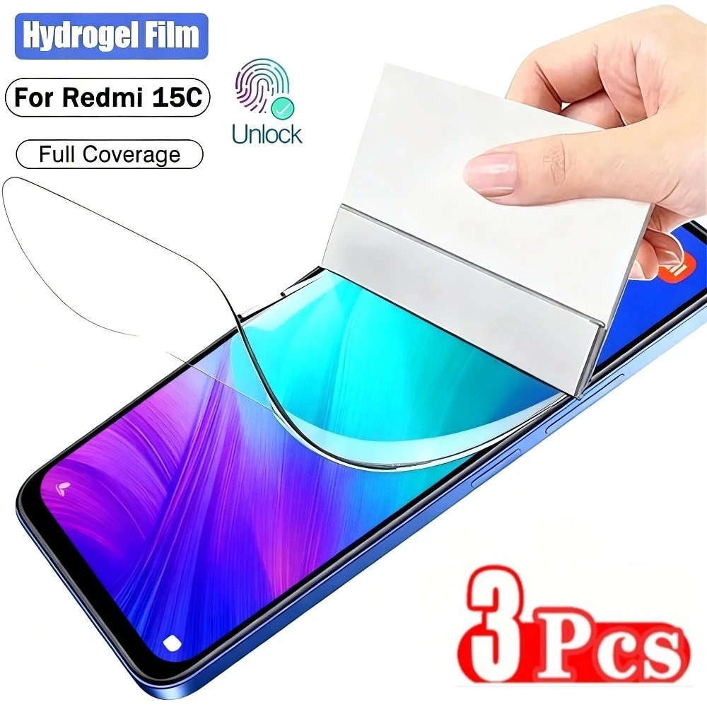 

3 шт. гидрогелевая пленка с полным покрытием для Redmi 15 15C 14C 13C 12C 10A 9C Защитная пленка для экрана Redmi Note 15 14 13 Pro 12 11 Pro 11S 10S