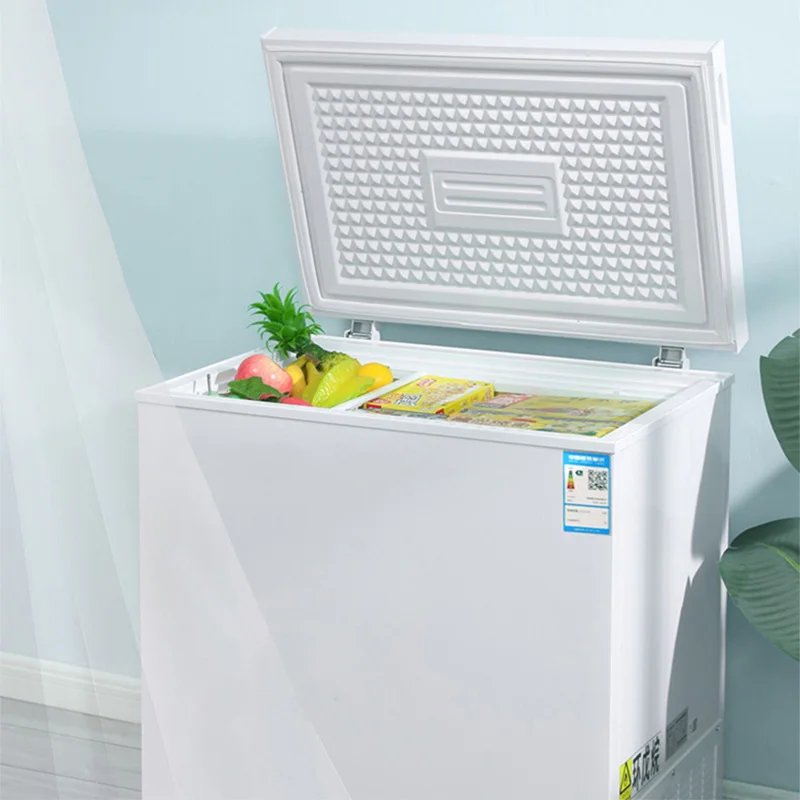 Petit congélateur 58L/72L, congélateur coffre à économie d'énergie avec Thermostat réglable à 6 niveaux, congélateur Compact à ouverture supérieure
