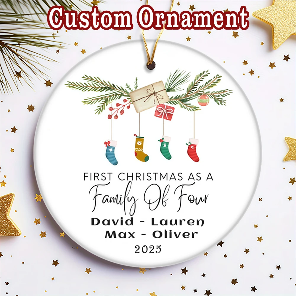 Christmas Stocking Hanging - Ornement de Noël en céramique personnalisé