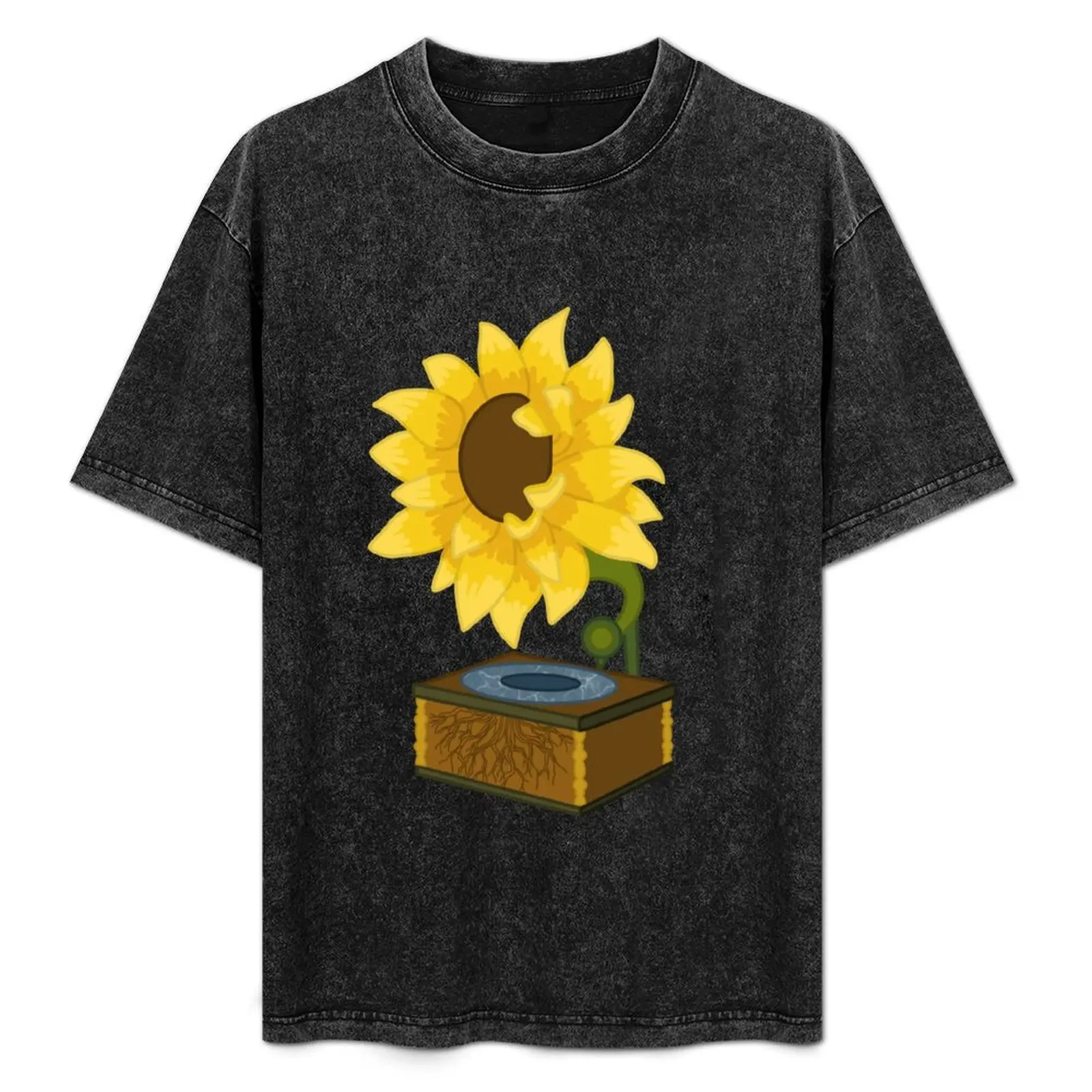 

Sunflower Vinyl T-Shirt Casual Streetwear Short Sleeve Tee
