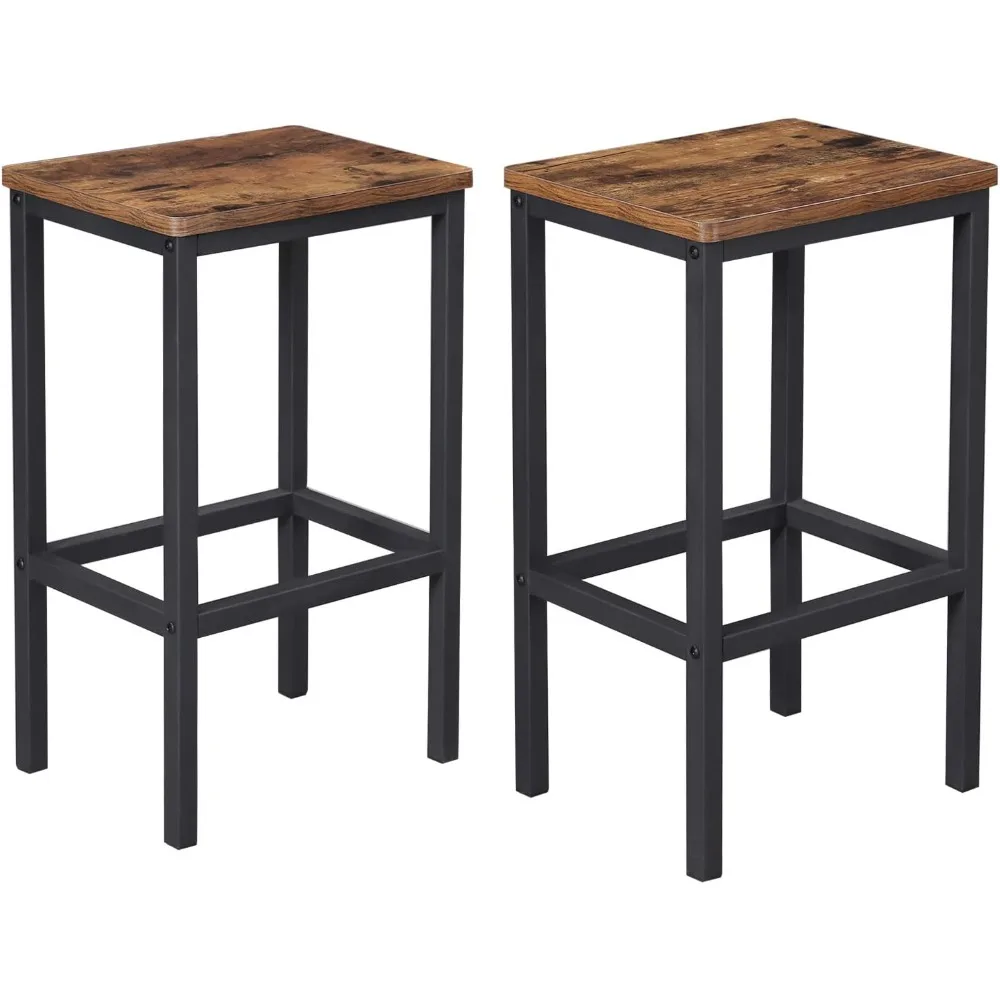 Bar Stools, Set of 2 Bar Chairs, Kitchen Breakfast Bar Stools with Footrest, Industrial in Living Room, Party Room