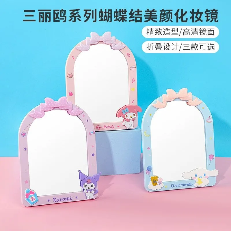 

MINISO Sanrio My melody Kuromi Cinnamoroll cartoon anime creative bow makeup mirror kawaii fashion dormitory desktop mirror