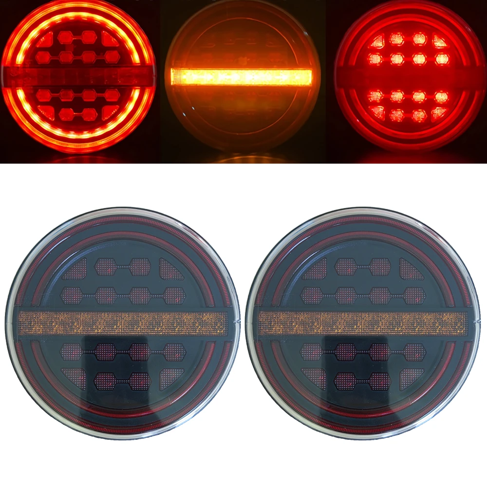 2Pcs Trailer Rear Lights 12V 24V Truck Tail Light Cargo Car Back Headlight Position Brake Sequential Turn Signal Accessories