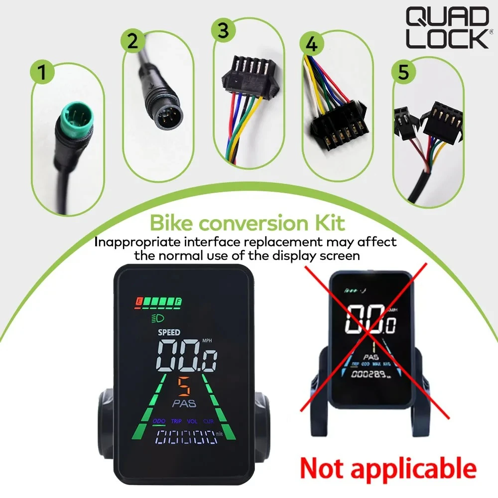 

QUAD LOCK Display Screen Meter Computer Speed Control Panel Speedometer for Bike Accessories electric bike ebike controller