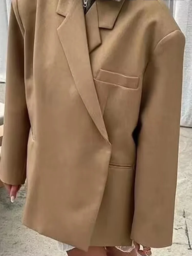 HH Vrouwen Mode Lange Mouw Revers Zak Versieren Jas Herfst Vrouwelijke Casual Single-knop Effen 3-Kleuren Blazer mujer