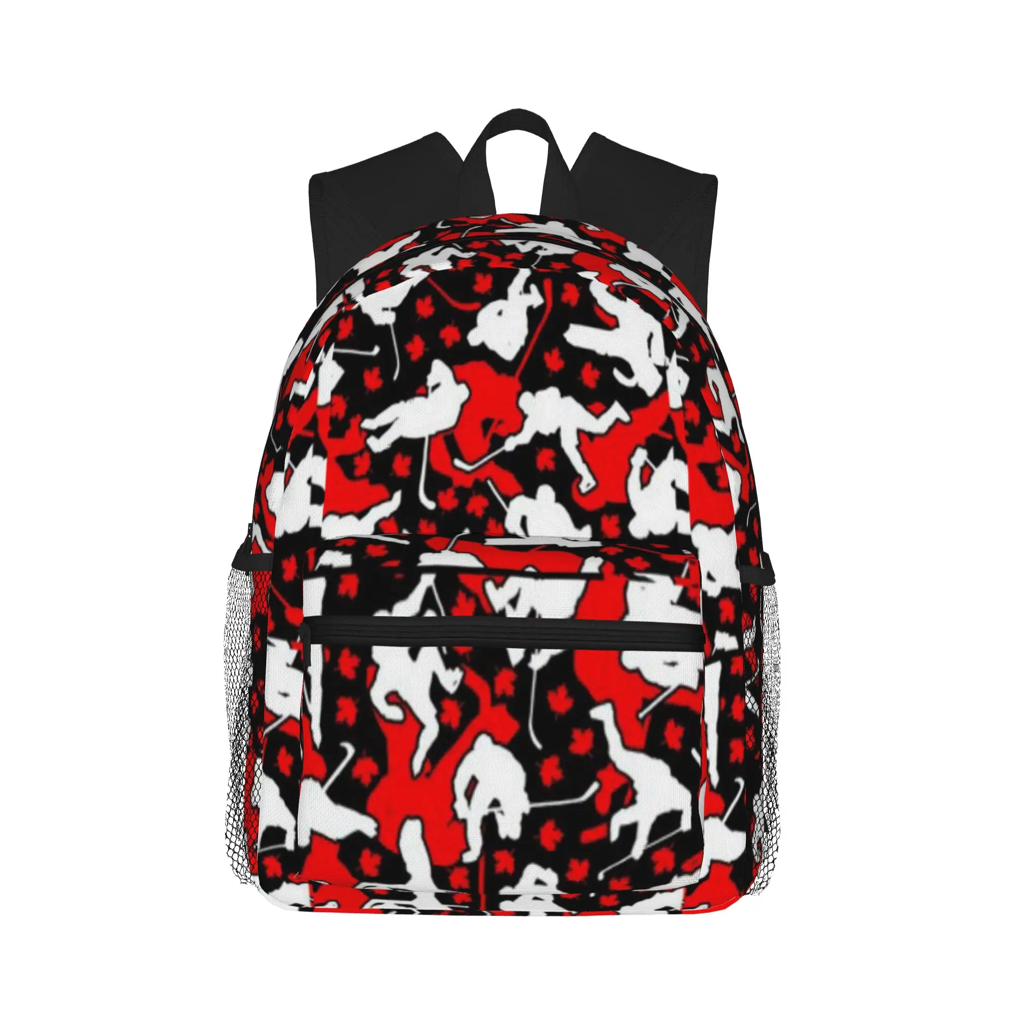 

Ice Hockey Player Canada Flag Camo Camouflage Pattern Casual Backpack for Students and Adults Feminina backpack