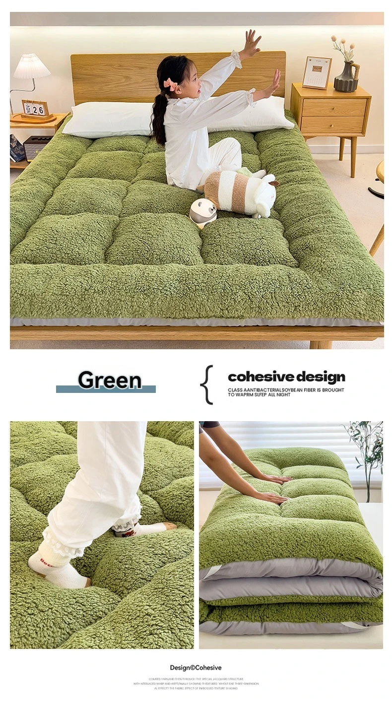 Winter Padded Lambswool Mattress Plus Velvet Dormitory Home Soft Pad Single and Double Warm Pad Quilt.