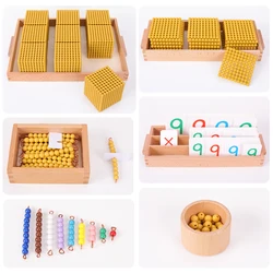 Montessori Golden Beads Bank Game Mathematics Materials for Decimal System Learning Educational Equipment Math Game Teaching Aid