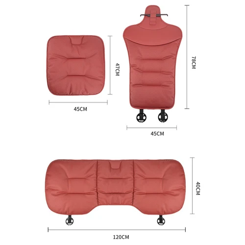Imagen 2 del producto Funda Universal para asiento de coche, fundas de cojín de cintura para asiento de coche de cuero PU, almohadilla de protección para asientos interiores de coche para las cuatro estaciones, accesorios para coche