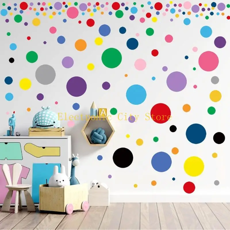 Multicolor Dot Sticker 2.1-15cm Label Pembungkus Stiker Segel Warna-warni