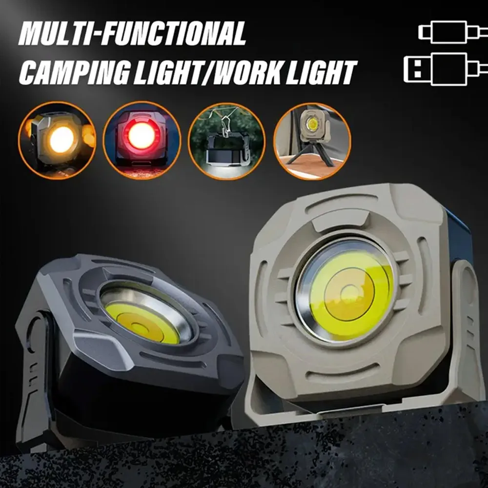 Ultra Bright Camping Light Rechargeable COB Work Lamp with Magnetic Outdoor Emergency Hiking Fishing 6 Modes Portable Lamps