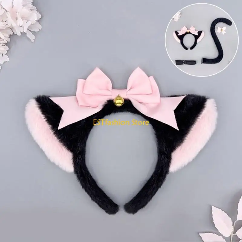 Y5GC Animal Tail Headband Animal Tail Halloween Animal Costume Accessories for Women