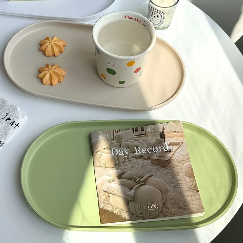 Stapelbares ovales Tablett im nordischen Stil, Aufbewahrungstabletts, Dim Sum, Obst, Dessert-Tablett, Schmuckaufbewahrung, Geschirr, Teller, Küchenzubehör