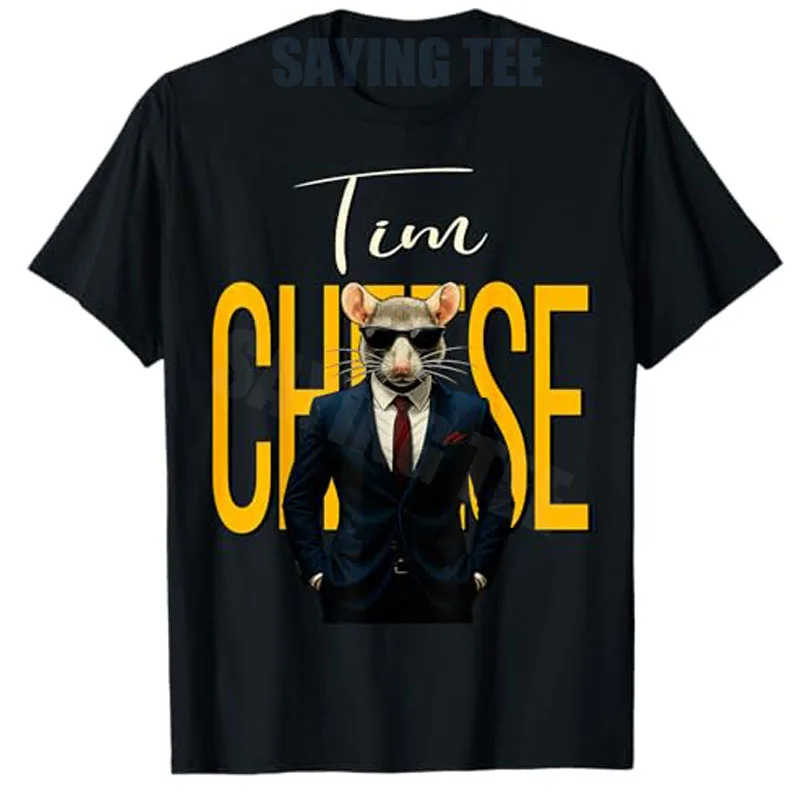 Tim Cheese - Funny Secret Agent Mouse Brainrot Gaming T-Shirt Retro Vintage Style Brain Rot Tim Cheese Y2k Graphic Saying Tee