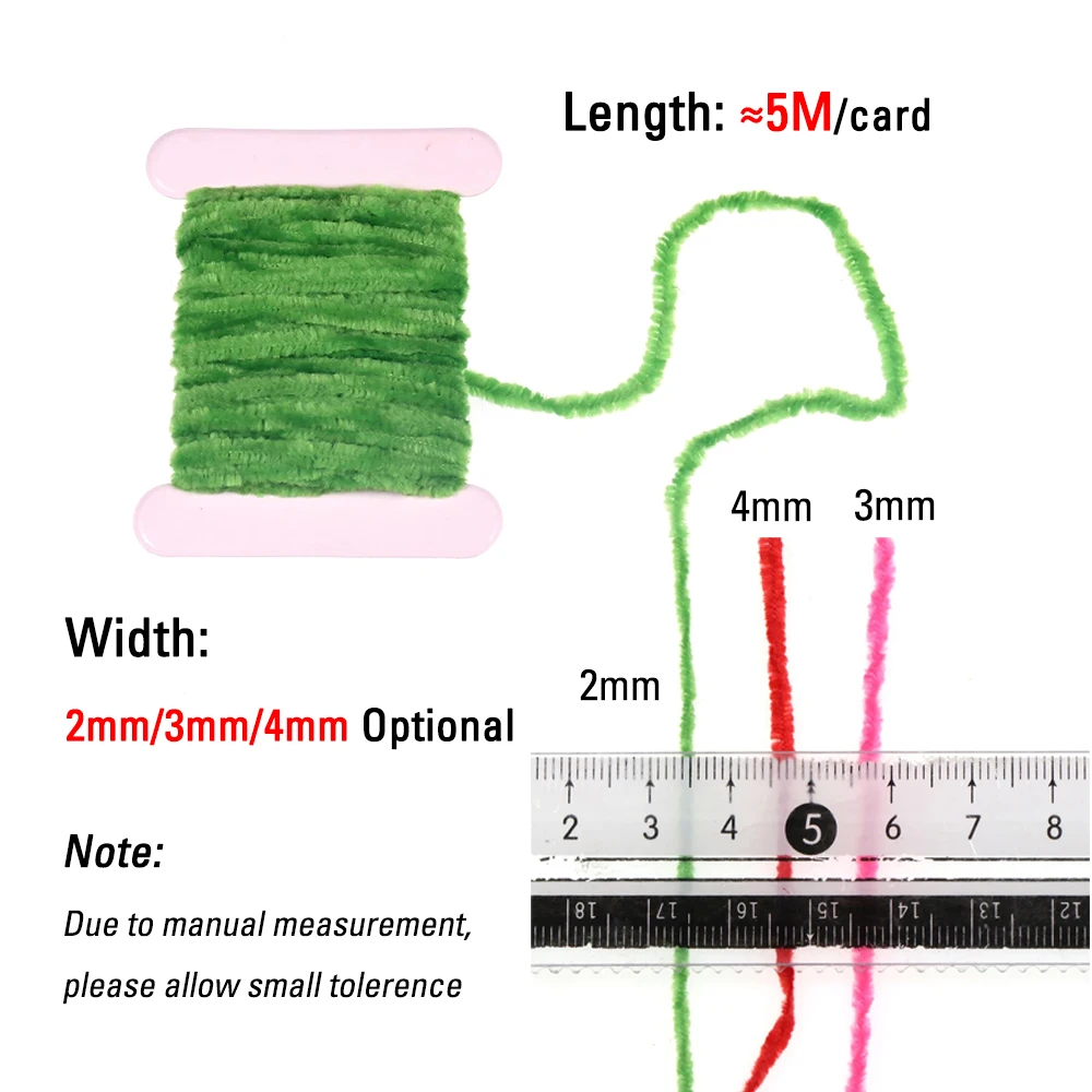 Hilo Chenille ICERIO para mosca Wolly Bugger y ninfa – 2mm 3mm 4mm - imagen 3