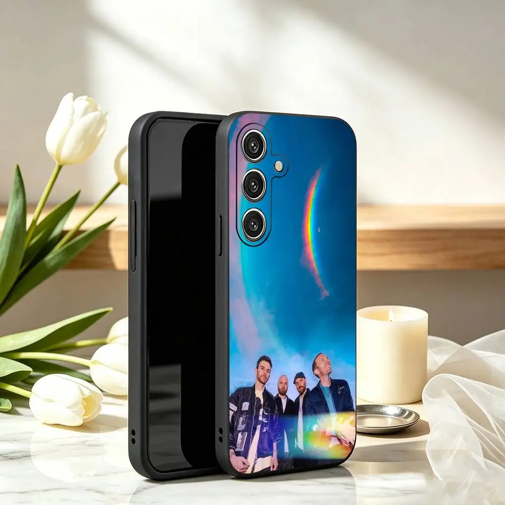 Coldplay-Y Popular Band Phone Case Black Silicone Soft For Samsung Galaxy A73,A72,A71,A70,A53,A52,A51