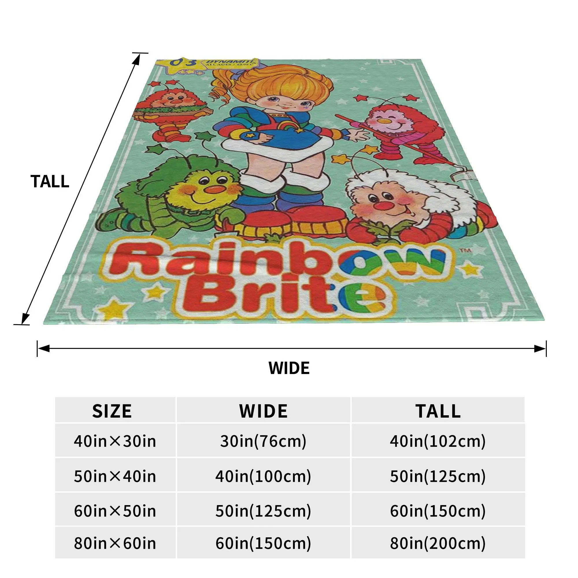 Flannel Throw Blanket Rainbows Brite Warm Plush Blankets Soft Bedding for Bed Living room Home Travel Sofa