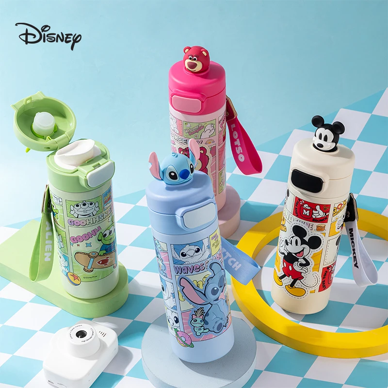 زجاجة مياه رياضية معزولة من الفولاذ المقاوم للصدأ على الوجهين للأطفال من ديزني للاستخدام المدرسي للطلاب