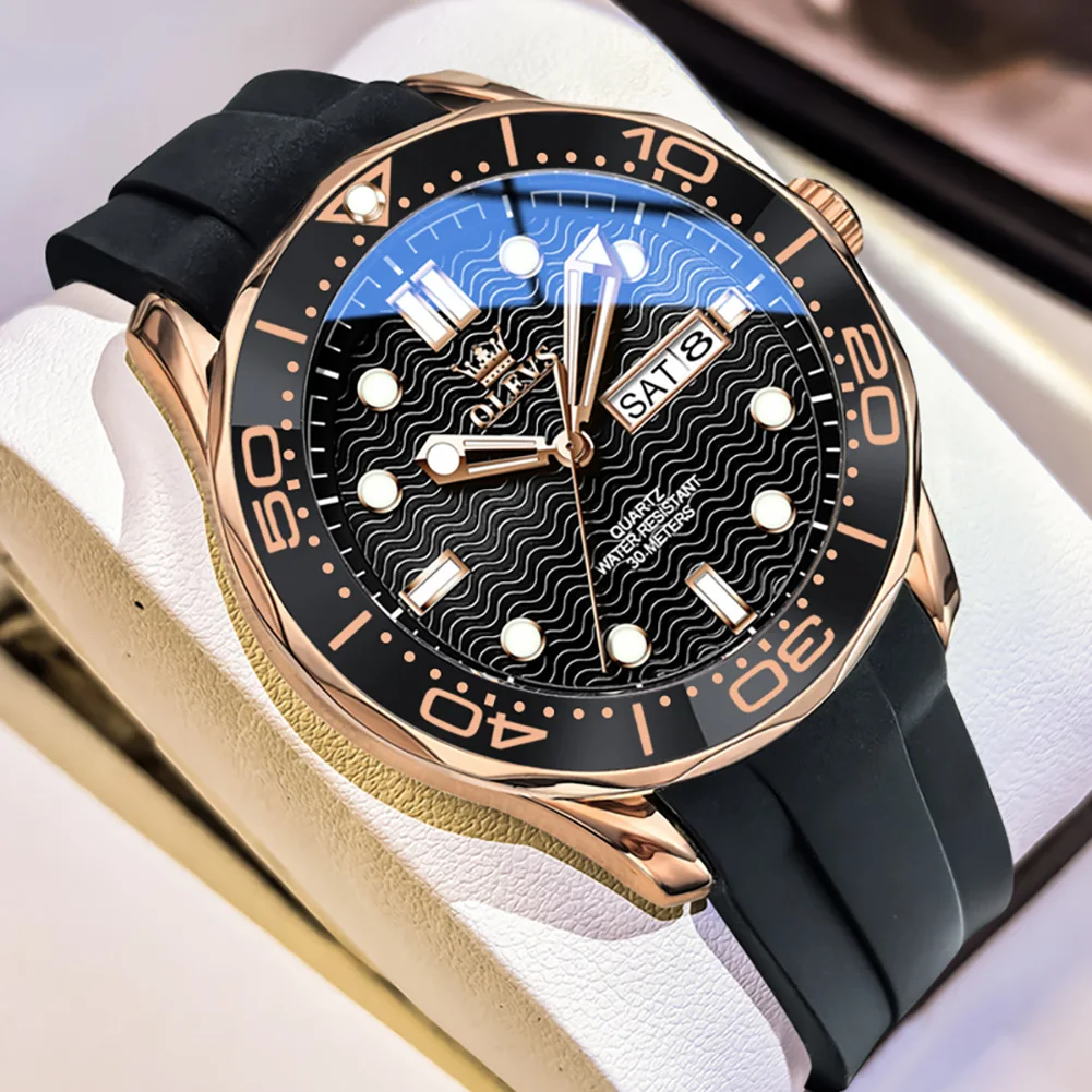 OLEVS Quartz Watch Men Waterproof 30M Men's Pilot Sports Wristwatches Luminous Enviormentally Clock reloj hombre