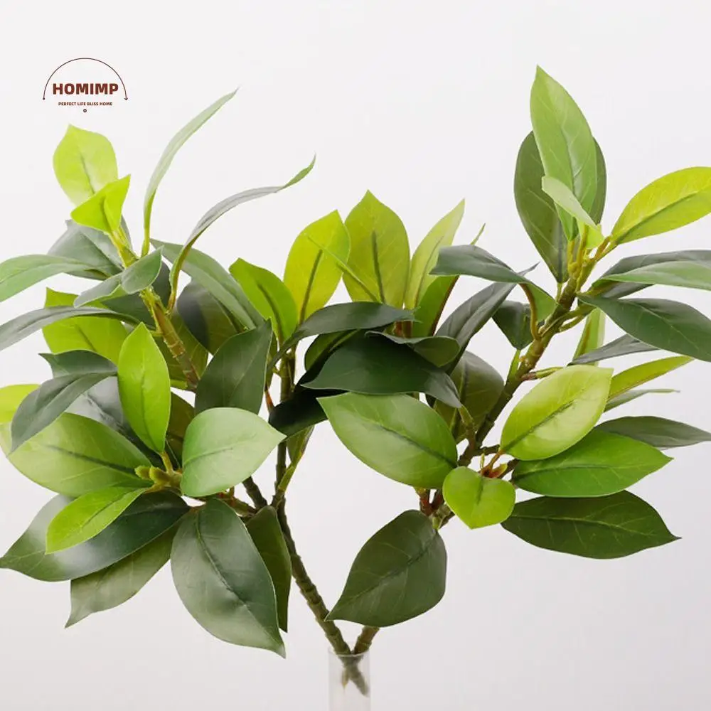 

35 Leaves Artificial Ficus Tree Large Plastic Tropical Banyan Tree Lifelike Fake Ficus Tree Hotel Restaurant Decor