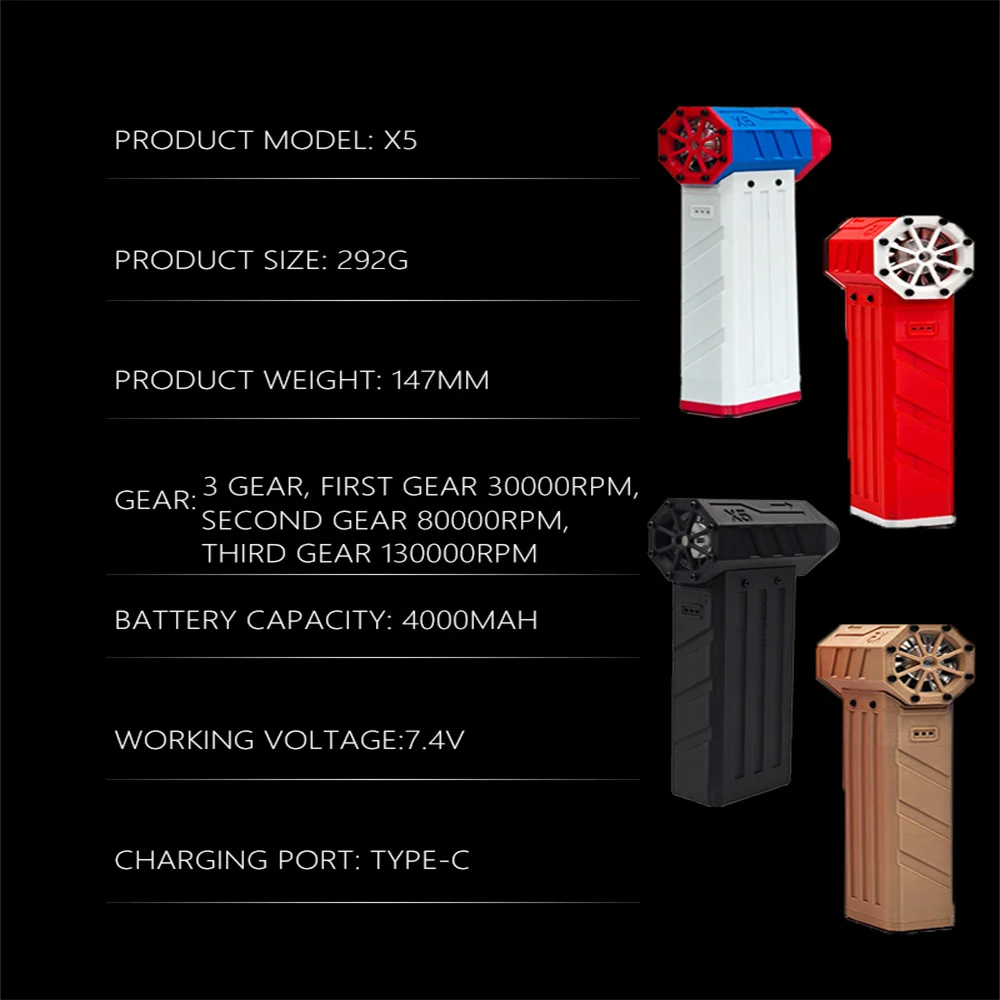 X5 dýza vějíř 130, 000RPM 52m/s vítr rychlost 29mm bezuhlíkový ducted dvouproudový motor vysoký energie duct vějíř prach dmychadlo klávesnice úklid nářadí
