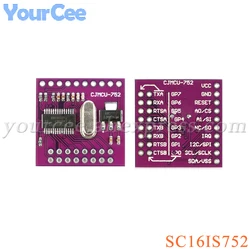 2pcs/1pc 752 SC16IS752 IIC I2C/SPI Bus Interface to Dual Channel UART Conversion Board Module