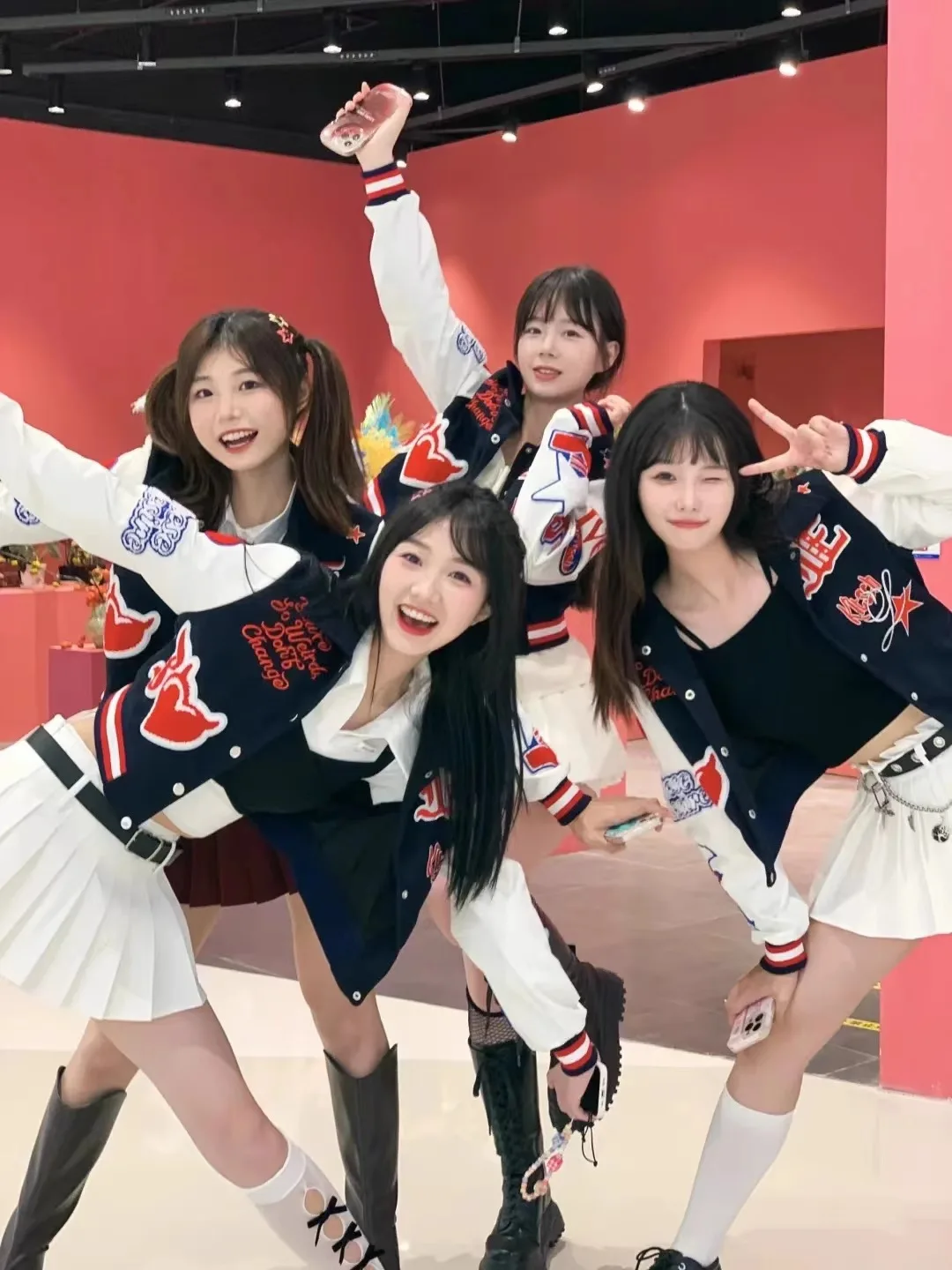 Afashion Sweet Cool Baseball Uniforms Women's Dance Performance Kit Stage Show Outfit Youthful Style Four Seasons Universal