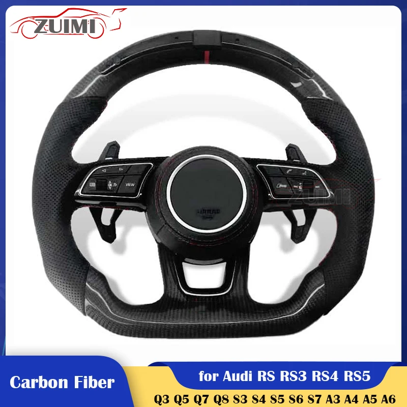 

RS Style LED Carbon Fiber Car Steering Wheel for Audi R8 A3 A4 A5 A6 A7 Q3 Q5 Q7 Q8 S3 S4 S5 S6 S7 RS3 RS4 RS5 RS6 RS7